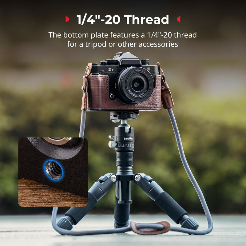 SMALLRIG Camera Case Kit for Nikon Z f, Vintage PU Leather Camera Case Kit, with Enhanced Grip, Scratch-resistant Microfiber Lining, Aluminum Alloy Frame,Shoulder Strap, Brown - 5096