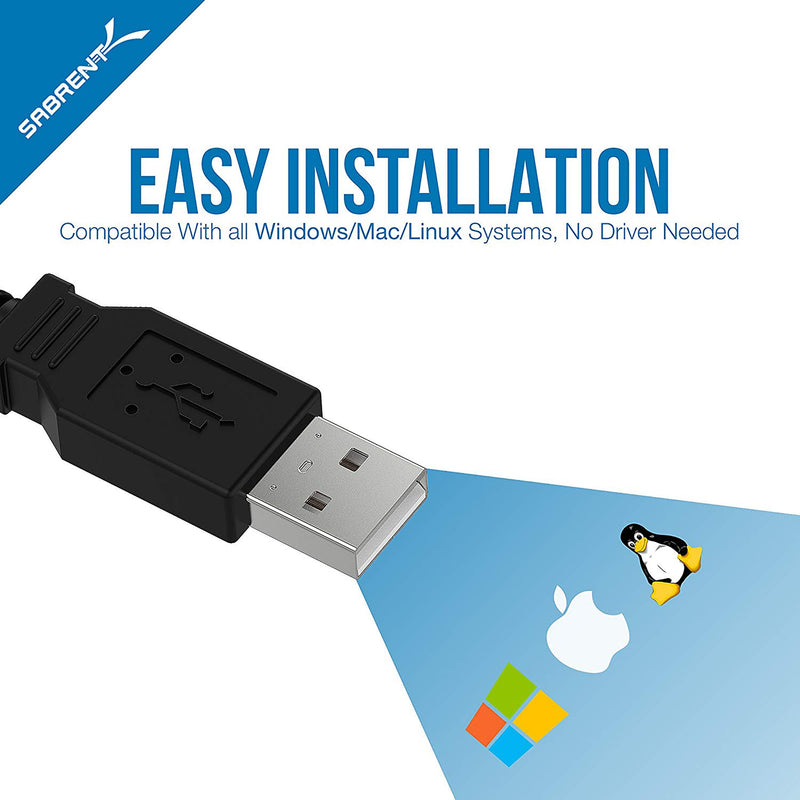 SABRENT USB 2.0 to Serial (9-Pin) DB-9 RS-232 Adapter Cable 6ft Cable [FTDI Chipset] (CB-FTDI) 6 Ft FTDI