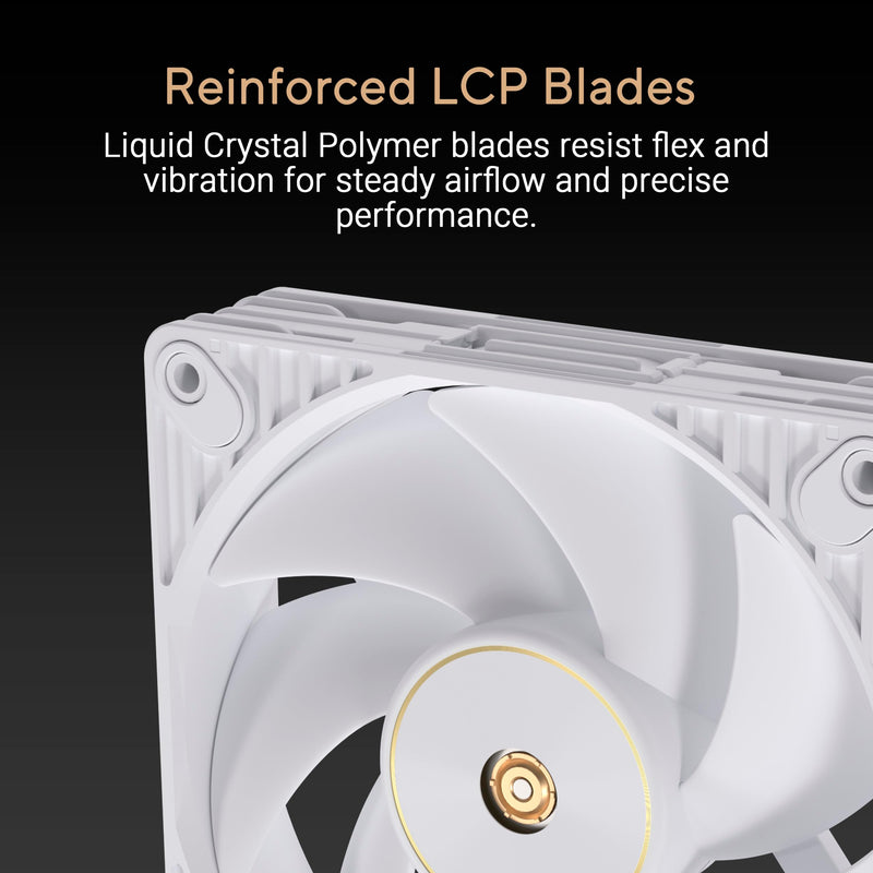 ASUS ProArt PF120 120mm PWM Fan White Edition, 3000RPM, High Airflow/Static Pressure, Daisy-Chain Design 1x 120mm|3000RPM|White