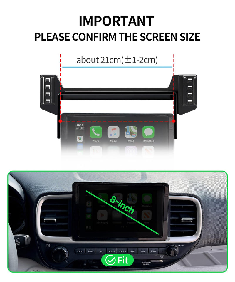 Wireless Charging Car Phone Holder for Hyundai Venue 2020-2026, 8" Screen | Magsafe Accessories Fast Charging Magnetic Cell Phone Holder Clip Compatible with iPhone Android, 3D Fit Vehicle Phone Stand