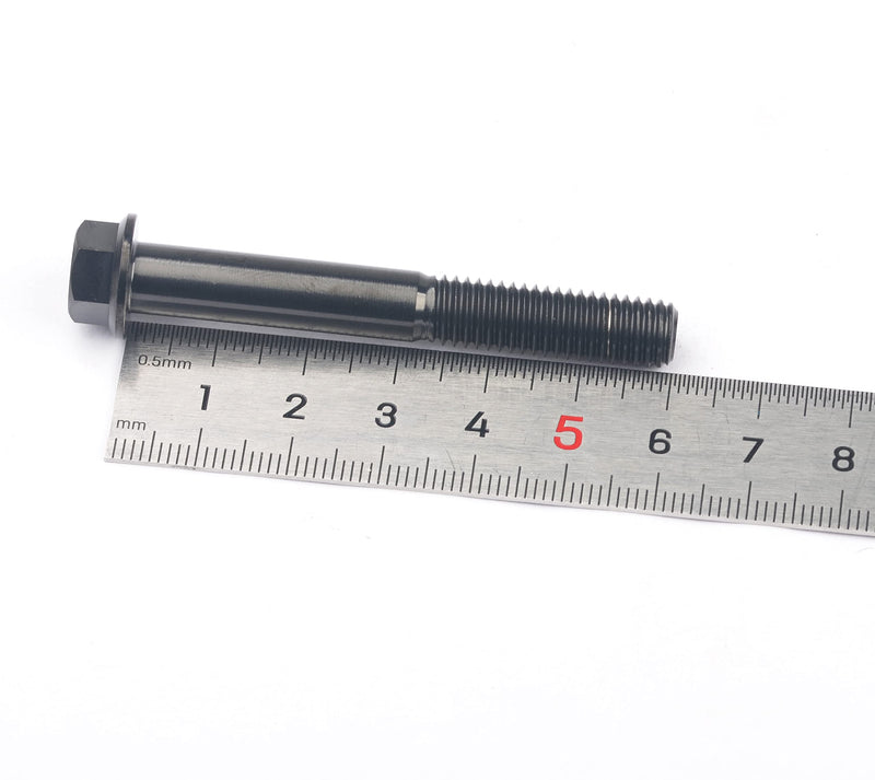 Titanium Hex Small Flange Head Bolt M8 15 20 25 30 35 40 45 50 55 60 65mm x1.25mm for Motorcycle Car Modification Pack of 4 (M8x60mm, Black) M8x60mm