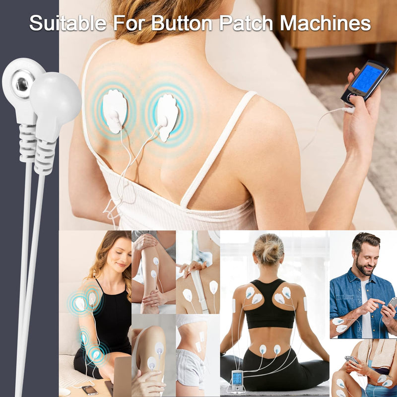 TENS Unit Electrode Pads 30PCS, 3.5mm Snap Replacement Pads Compatible with AVCOO, Belifu - 4 Assorted Sizes Reusable Self-Adhesive Electrodes for Muscle Stimulator Pain Relief