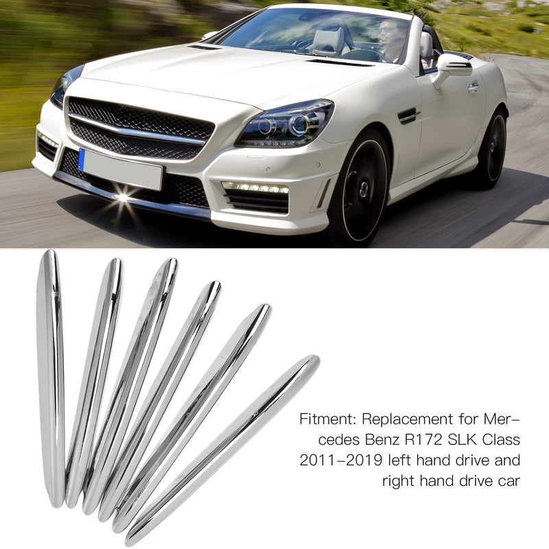 Fydun 6Pcs Car Engine Hood Vent Grille Cover Trim Chrome Car Accessories for Benz R172 SLK 2011‑2019