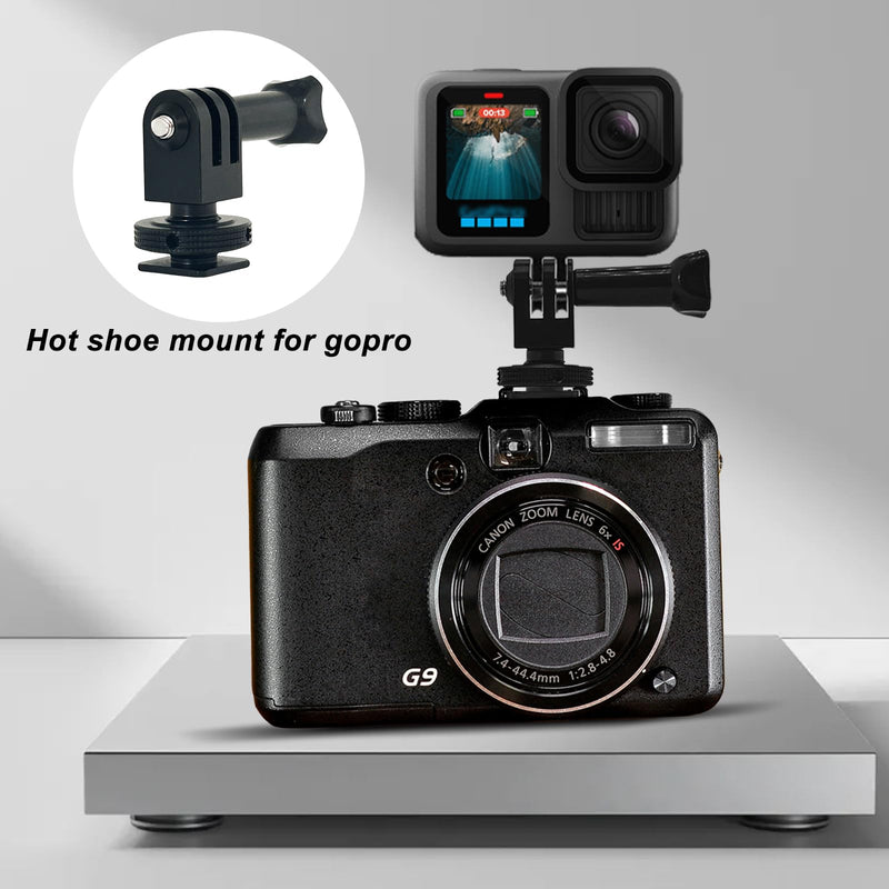 Aluminum Alloy Cold Shoe Tripod Mount Adapter for Action Cameras, DSLR Camera Flash Hot Shoe Mount Adapter Compatible with Gopro Hero 13/12/11/10/9/8/7/6/5/4/3+, DJI OSMO Action 5 4
