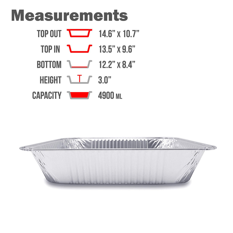(30 Pack) Premium Lasagna Pans 14" x 10" x 3” Heavy Duty l Disposable Aluminum Foil for Roasting Turkey, Baking, or Cooking 1