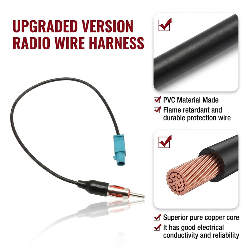 Car Stereo Wiring Harness with Antenna Adapter, Navigation Radio Connector Cable for 2013-2019 Ram, 2014-2020 Cherokee and 2015-2020 300 Vehicle Models, Suitable for Non Amplifier Audio System
