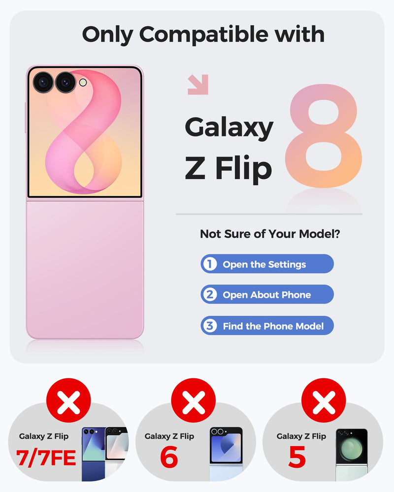 Vihibii for Samsung Galaxy Z Flip 8 Case with Hinge Protection, Clear | Non-Yellowing, Outer Screen Protector, Shockproof, Anti-Slip, Full Body Protective, Durable, Transparent, Slim, Transparent
