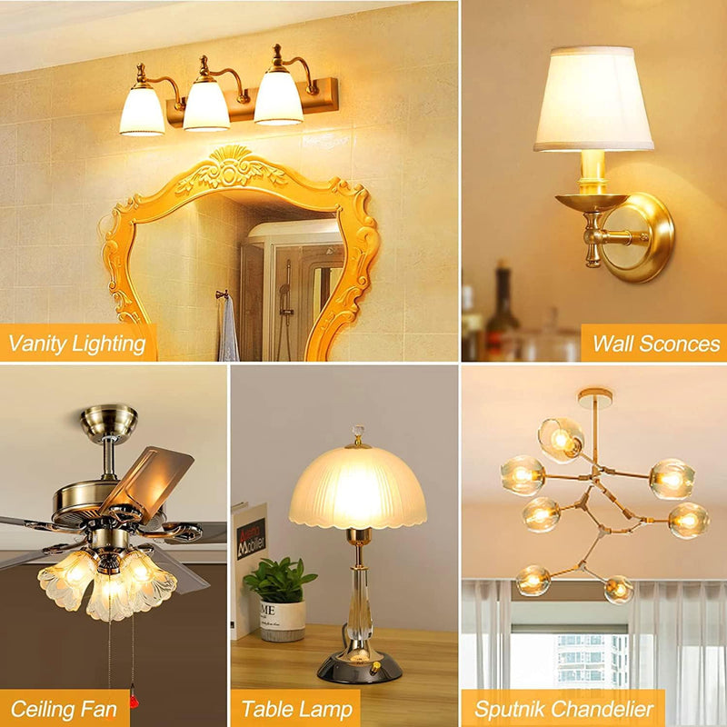 E26 Edison Bulb 6W=60 watt Light Bulb Frosted Dimmable Warm White 2700K Edison Light Bulb 60 Watt AC120V A15 led Bulb for Ceiling Fan,Vanity,Refrigerator,Wall scones 600lm E26 Light Bulb 6Pack 6w=60w 2700k Warm White