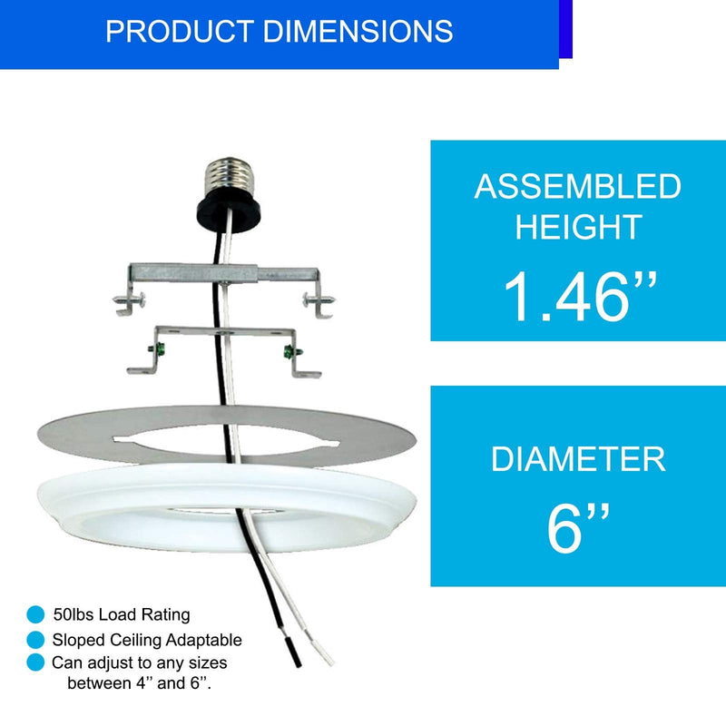 Ciata Lighting Recessed Can Light Conversion Kit to Pendant, Instant Light Conversion Kit for Light Fixtures in White Finish – 1 Pack