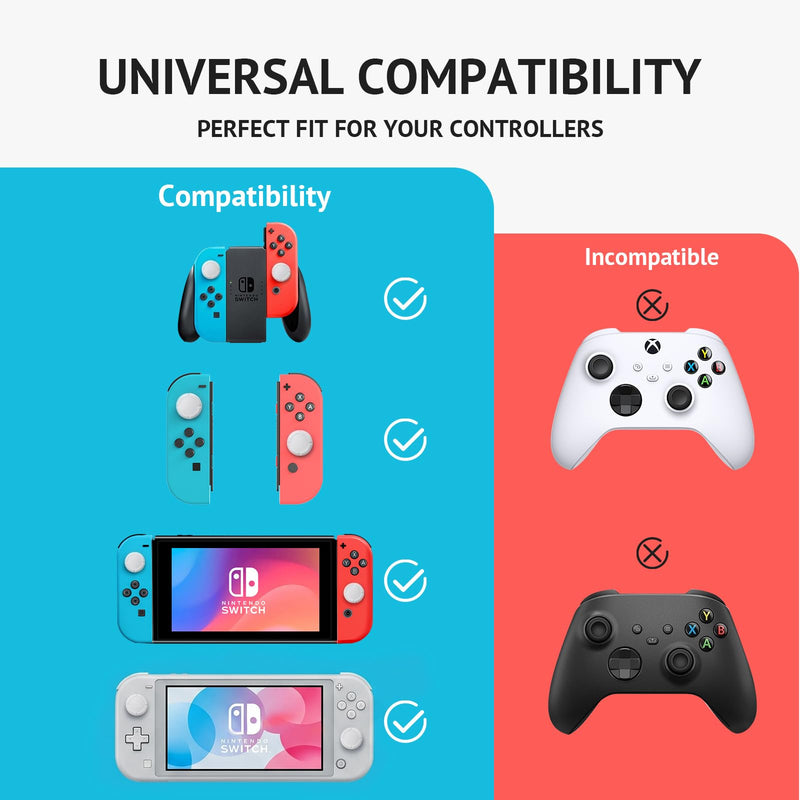 6 Pack White Silicone Analog Stick Covers for Nintendo Switch, Joy-Con Controller Thumb Grips, Joystick Replacement Caps