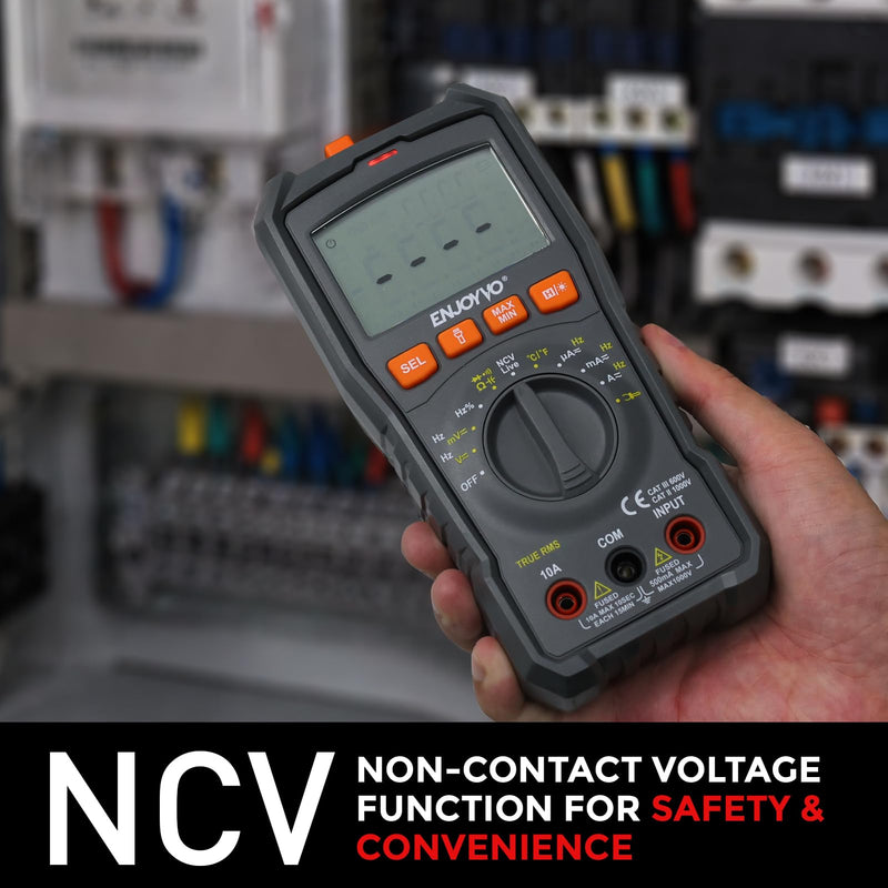 Digital Multimeter 5999 Counts TRMS, Auto-Ranging Voltage Tester with Temperature, Continuity, Capacitance, LED Flashlight, CAT III 600V