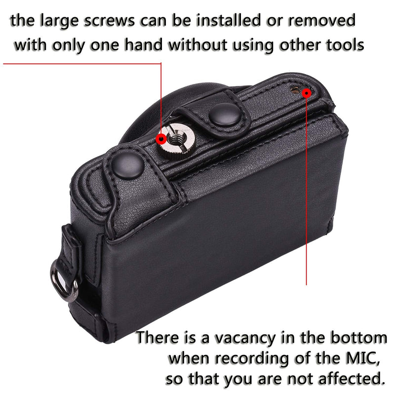 XEVN Sony RX100 Protective Leather Camera Case Bag for DSC-RX100 Mark II, III, IV, V, VI, VII M6 5A M3 with Shoulder Strap Black