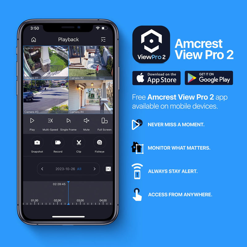 Amcrest UltraHD 4K (8MP) Dome POE IP Camera, 3840x2160, 98ft NightVision, 2.8mm Lens, IP67 Weatherproof, 125° FOV, 256GB MicroSD Recording, Black (IP8M-2493EB-AI-V3)