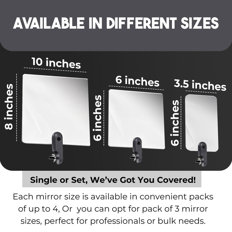 Flex Vue Inspection Mirror with Threaded Adapter, 6 inch x 6 inch 1 Pack 6 x 6 Inch