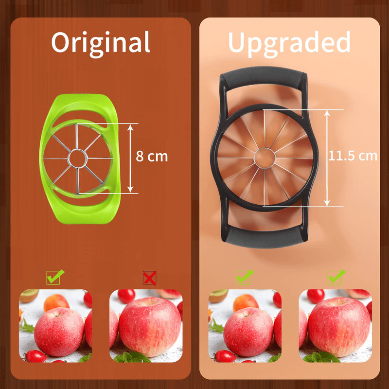 Newness Apple Cutter Slicer, 12-Slice Durable Heavy Duty Corer, Greatly Quicken Slicing Divider, Wedger, Fruits & Vegetables Slicer for Apple, Pear and More, Black 12-Blade