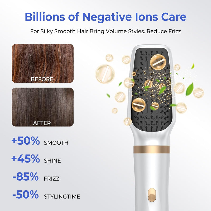 [AUSTRALIA] - Hair Dryer Brush 5 in 1, Blow Dryer Brush Set with Air Curler Wrap Hair Styler, Negative Ionic Blow Dry Brush, Detachable Hair Tool for Curling, Volumizer,Straightener,Drying