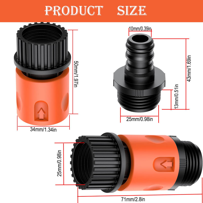 Quick Connect Flush Kit for Sea-Doo, Kawasaki, Yamaha, Honda & Jet Ski - Universal Garden Hose Flush Adapter for PWC, Boat & Outboard Motors Two Orange