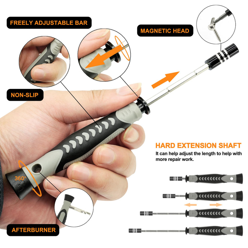 Precision Screwdriver Set, 130 in 1 Electronics Magnetic Screwdriver Set with 120 bits Repair Tool Kit for Computer, PC, Laptop, Phone, Mac, Tablet, Home DIY, Game Consoles, Glasses, Watch 130 in 1 Precision Screwdriver Set