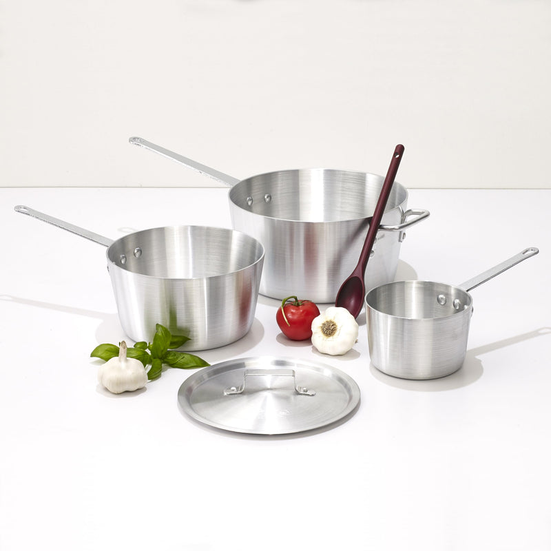 Winco Heavy-Duty Aluminum Tapered Sauce Pan, 3mm, 5 Quart 5 Quarts