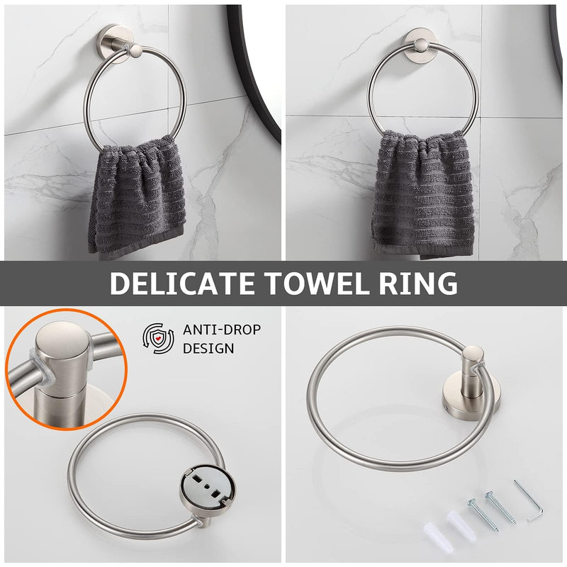 BGL Bathroom Accessory Set Brushed Nickel 4-Pieces Bathroom Towel Rack 24 Inches Adjustable Bathroom Hardware Set 4 PIECES