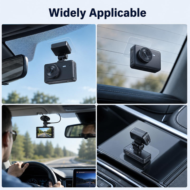 Round Double Sided Adhesive Pads and Electrostatic Stickers for Dash Cam Mount, Car Windshield