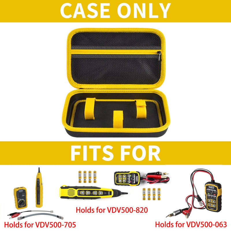 Case for Klein Tools VDV500-705/VDV500-820/VDV500-063 Wire Tracer Tone Generator & Probe Kit Continuity Tester, Universal Storage Bag for Ethernet, Telephone, Speaker, Coax, Video, Cable Toner -Yellow Yellow