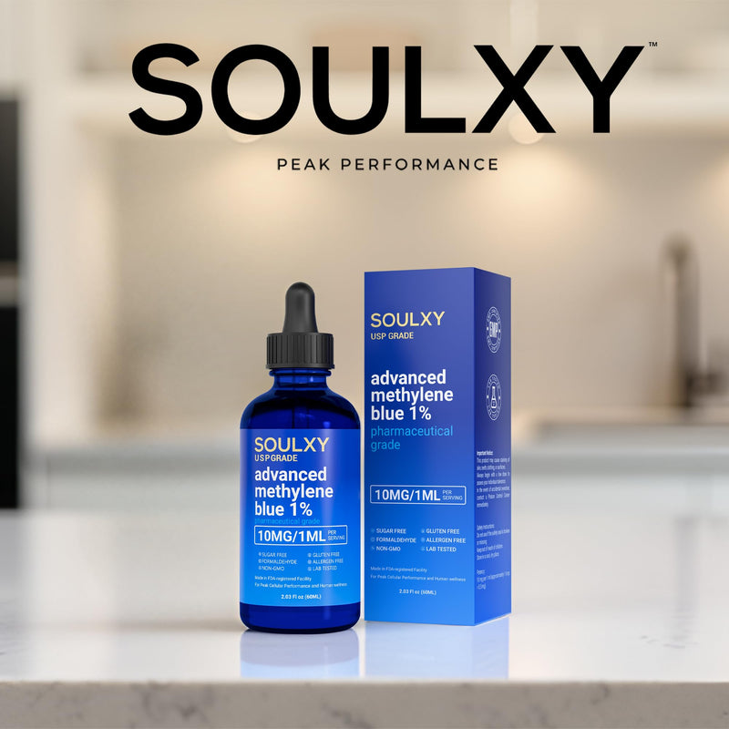 Advanced Methylene Blue 1% USP Pharmaceutical Grade - Methylene Blue Drops 99.9% Pure Solution for Balance, Clarity, Focus and Cellular Support - Vegan, Non-GMO, Dye Free 10 mg / 1 ml - 60 ml