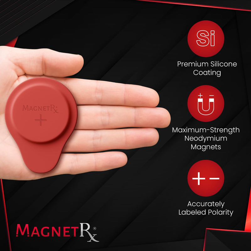 MagnetRX® Neodymium Biomagnetic Magnet Kit – Imanes para Biomagnetismo Médico – Dr Goiz Biomagnetic Therapy Magnets for Bio Magnet Pair – Biomagnetism Magnets with Silicone Covers (Large | 2 Units) Large (Silicone Covers)