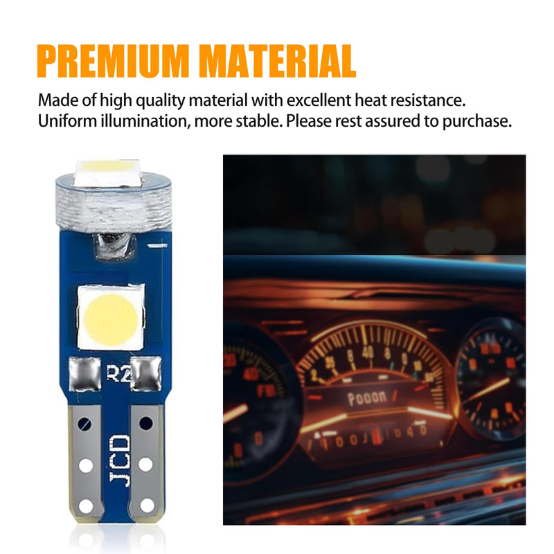 20 PCS Automobile T5 LED Instrument Light Set, 3030-3SMD High-brightness Chipset with Twist Lock Holder, A/C Light Gear Shift Light Digital Clearly Indicator Bulb, Universal for Cars (Blue) Blue 20 PCS