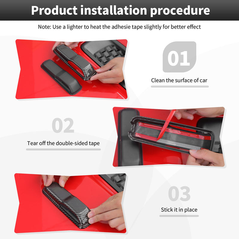 CheroCar JL JT Engine Hood Hinge Cover Decoration Cover Stickers Exterior Accessories for Jeep Wrangler JL 2018-2025+, for 2020-2025+Jeep Gladiator JT (Carbon Fiber) Carbon Fiber