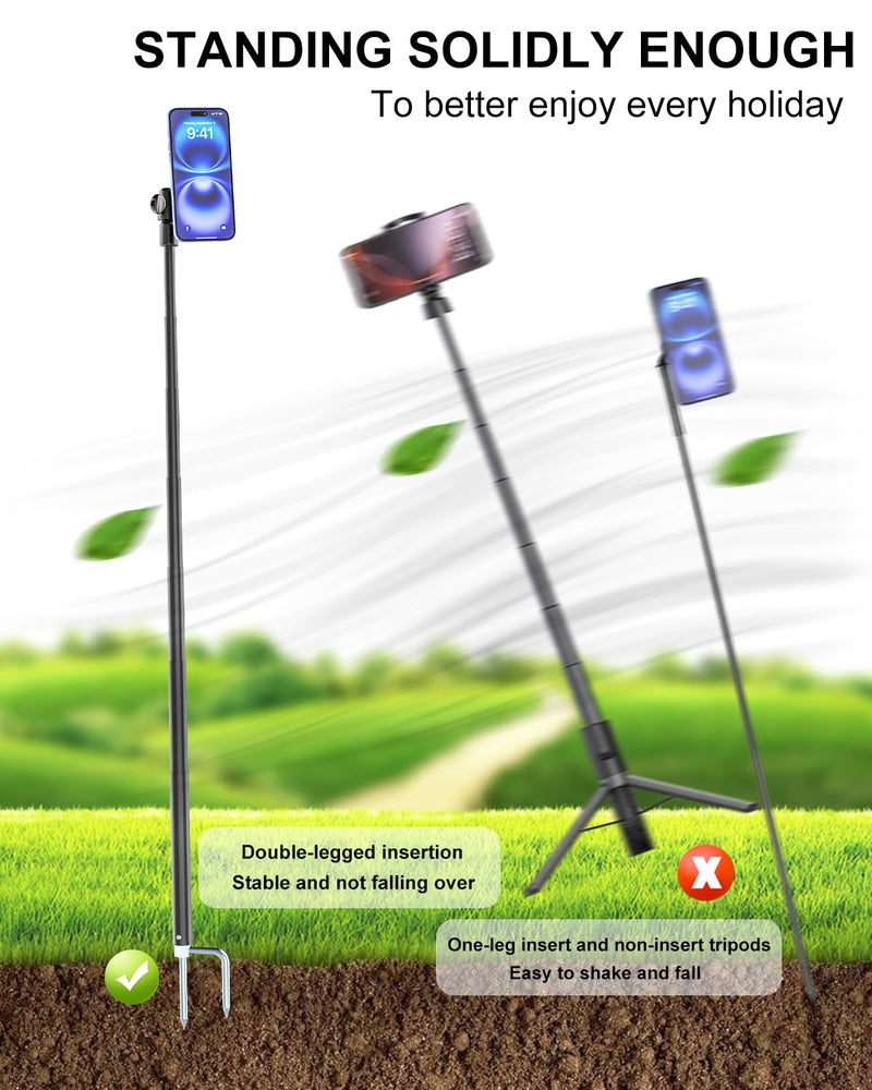 Golf Monopod Selfie Stick with Magnetic Phone Holder Mount - 57" Metal Pole Golf Phone Holder for Record Swing, Putting, Golf Training Aid, Tripod for iPhone 16 15 Compatible with Magsafe