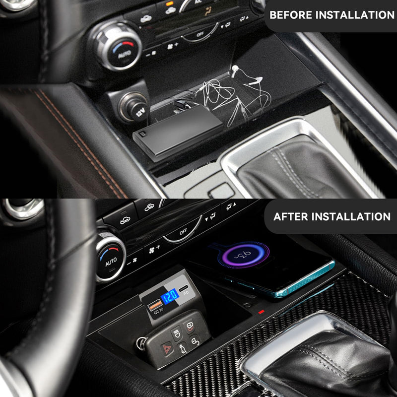 Wireless Car Charger for Mazda CX-5 2017-2025, 15W Qi Fast Charging OEM-Fit Center Console Wireless Phone Charging Pad, Compatible with All Qi-Enabled Smartphones