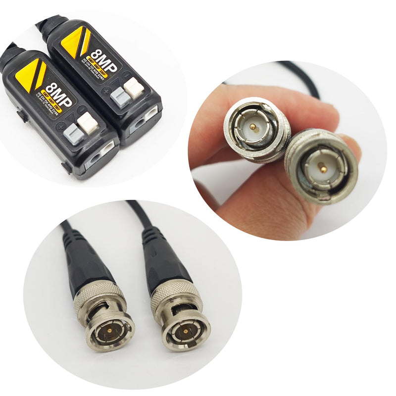 10 Pairs 8MP/4K HD BNC Video Balun Transceiver for AHD/TVI/CVI/CVBS Cameras Transmit 720P/960P/1080P/3MP/5MP/8MP via UTP RJ45 Cable for CCTV Security Systems