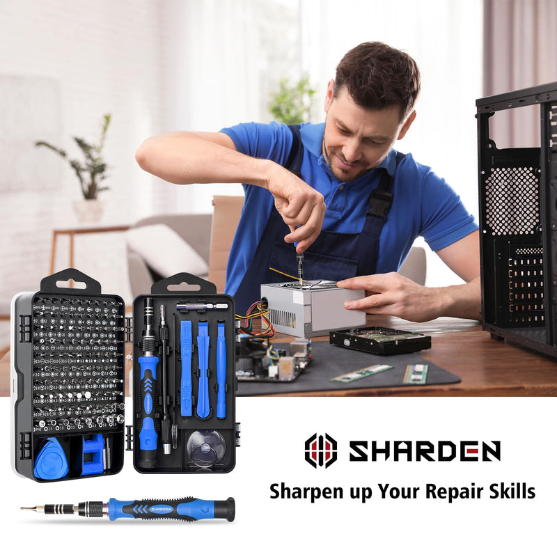 SHARDEN Precision Screwdriver Set, 122 in 1 Electronics Magnetic Repair Tool Kit with Case for Repair Computer, PC, Cellphone, Game Console, Watch, Eyeglasses etc (Blue)… Blue