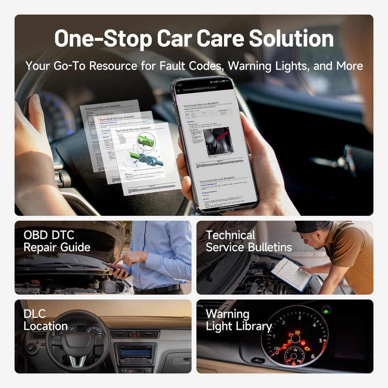 TOPDON Carpal OBD2 Scanner Bluetooth - Scanner for Car, All System Diagnostic Tool for iOS & Android, Vehicle Health Check, 6 Maintenance Services, Smog Check, Repair Guide, Performance Test