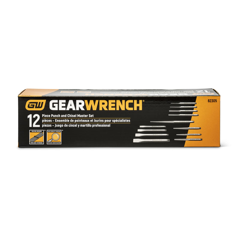 GEARWRENCH 12 Piece Punch and Chisel Chrome Set | 82305 12-piece kit