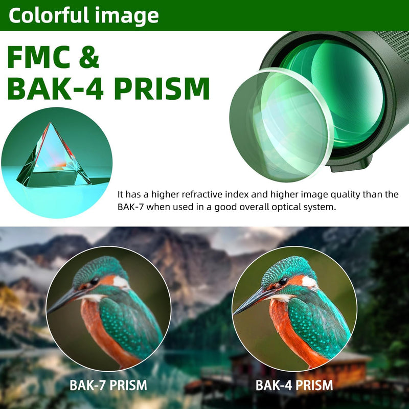 Monocular Telescope, 80×100 Monoculars for Adults | HD BAK4 Prism Waterproof Monocular, ideal for birdwatching, hunting, camping, hiking and wildlife observation