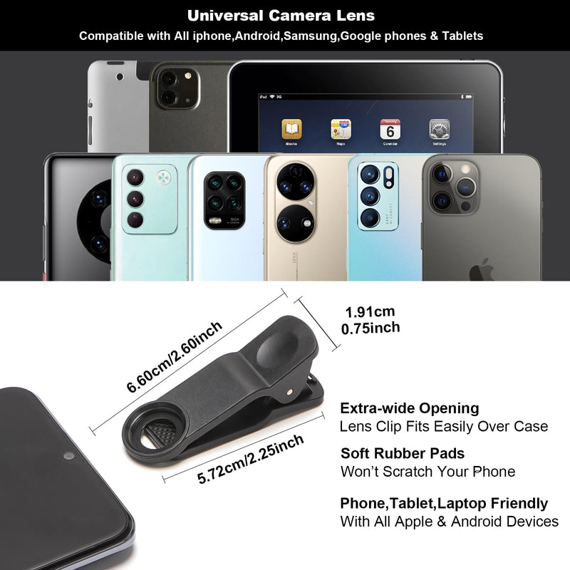Fisheye Lens 235° Phone Camera Lens, Fish Eye Lens for iPhone 14 13 12 X XR Pixel Samsung Smartphone,Clip on Cell Phone，Funny Photos Fisheye-Blue