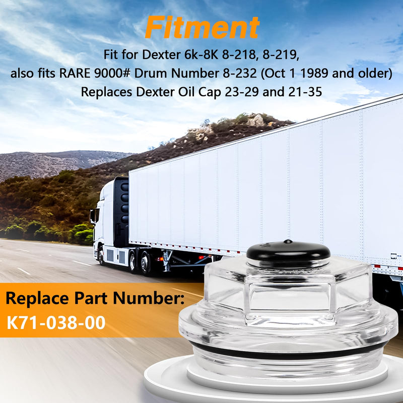 4pcs Oil Bath Dust Caps,2.75"-12Threads,Trailer Axle Cover Compatible with Dexter 6k-8K 8-218, 8-219, 8-232 General Duty Axles Built 1989 and older,Replace#:K71-038-00 2.75 Inches
