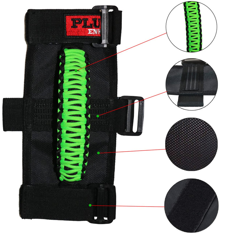 Roll Bar Grab Handles Grips Triple Straps for UTV ATV Polaris Ranger RZR XP900 1000 Honda Pioneer Talon Kawasaki Wildcat Yamaha YXZ Can 1.75 to 2 Inch 2PCS Green