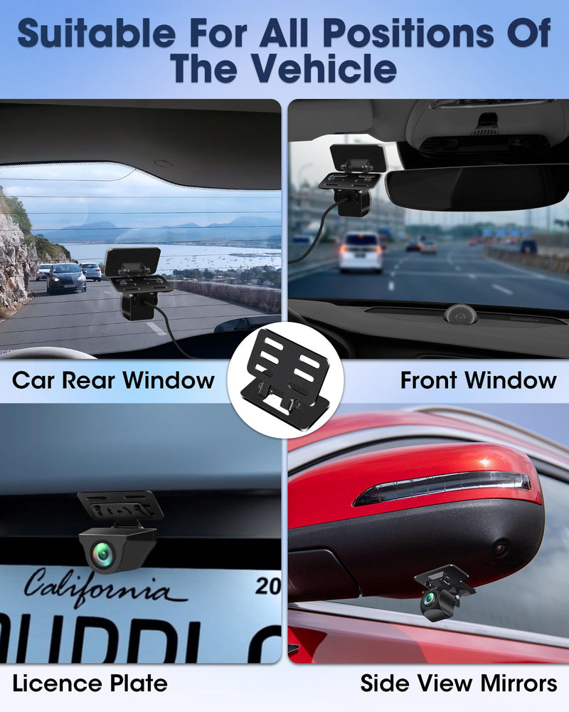 【Durable New Metal Material】 Rear Camera Holder Dash Cam Mirror Rear Camera Mount Backup Camera Bracket Car Rear Camera Rear Window Holder Reverse Camera Mount for SUV, Truck, RV, Auto