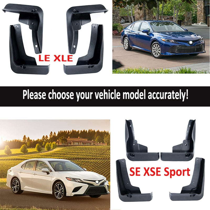 Mud Splash Guards Mud Flaps Kit for Toyota Camry Accessories SE XSE Sport 2018 2019 2020 2021 2022 2023 2024 Front and Rear 4-PC Set 2018-2024 SE XSE Sport model