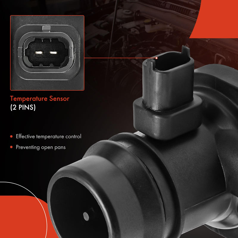 A-Premium Thermostat Housing Assembly W/Sensor & O-Ring & Gasket & Thermostat [4Cyl 1.4L] Compatible with Chevy Sonic 12-19, Cruze 11-15, Trax 13-19 & Buick Encore 13-19, Replace# 55579010, 55565336