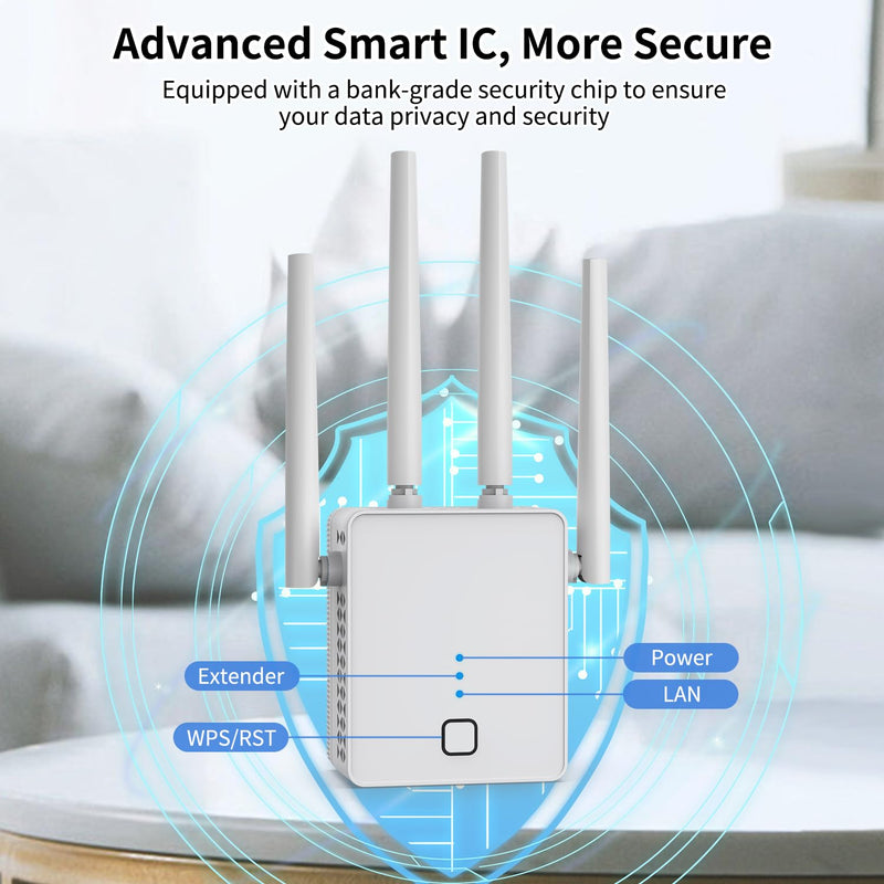 WiFi Extender, 2024 Fastest WiFi Booster 1200Mbps Dual Band (5GHz/2.4GHz) WiFi Extenders Signal Booster for Home, WiFi Repeater with Ethernet Port Covers up to 10000sq. ft and 55 Devices (Grey)