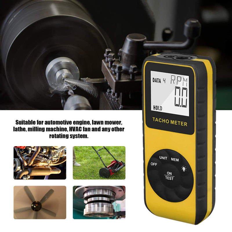  [AUSTRALIA] - Photo Tachometer Non-Contact 7.0-99,999 RPM Speed Meter, AIOMEST Laser Automotive Speedometer, Tach Gauge Tester Measure RPM for Car Truck Motorcycle Engine Lawn Mower with Data Logging AI-9235C 1.8 Distance,w/ Backlit
