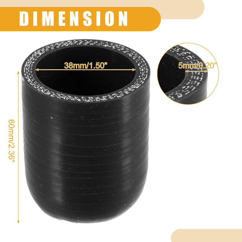 1Pc 38mm 1.50" ID Universal Silicone Coolant Cap Intake Vacuum Hose End Plug - Car for Coolant Heater Bypass Vacuum Water Port - Silicone Black