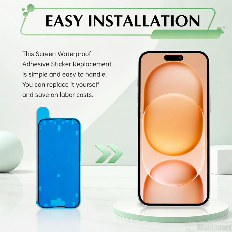 for iPhone 16 5 PCS Screen Waterproof Pre-Cut Adhesive Sticker | Display Waterproof Adhesive Tape Stickers Glue Front Housing Frame Sticker Tape for iPhone16 A3287 A3081 A3286 A3288
