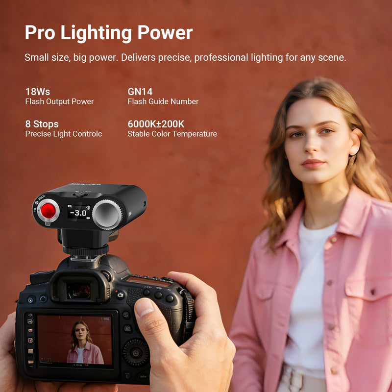 NEEWER Z160U-C Camera Flash Speedlite Compatible with Canon, Compatible with Godox, 18Ws GN14 6000K TTL 1/8000 HSS On Camera Flash Light with USB C 1100mAh Battery 1.4s Recycle 1100 Full Power Flashes