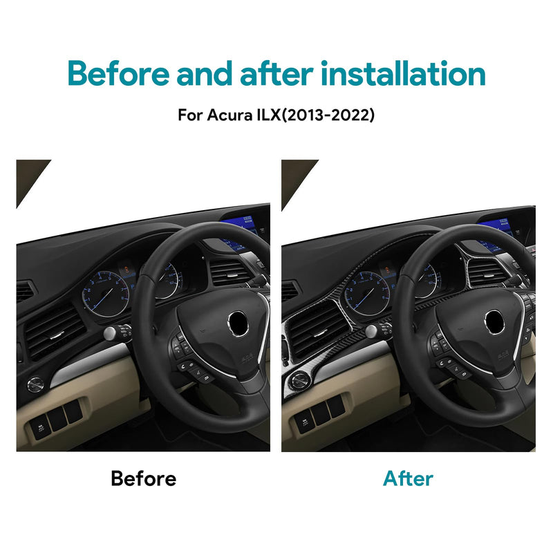 AIRSPEED for Acura ILX 2013-2022 Speedometer Frame Cover Center Console Dashboard Tachometer Carbon Fiber Interior Trim Accessories, Black Speedometer Frame Black