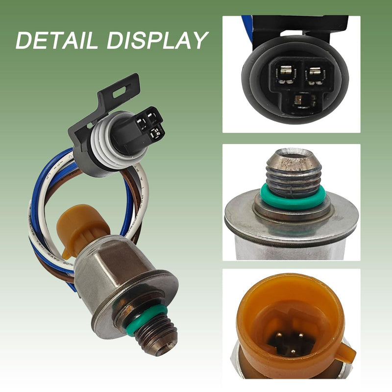 Fuel Injection Pressure Sensor ICP Sensor with Pigtail Kit Compatible with 04-10 6.0L Ford Powerstroke Diesel E-350 E-450 Excursion F-250 F-350 F-450 F-550 F-750 Replace 1845428C92 4C3Z9F838A